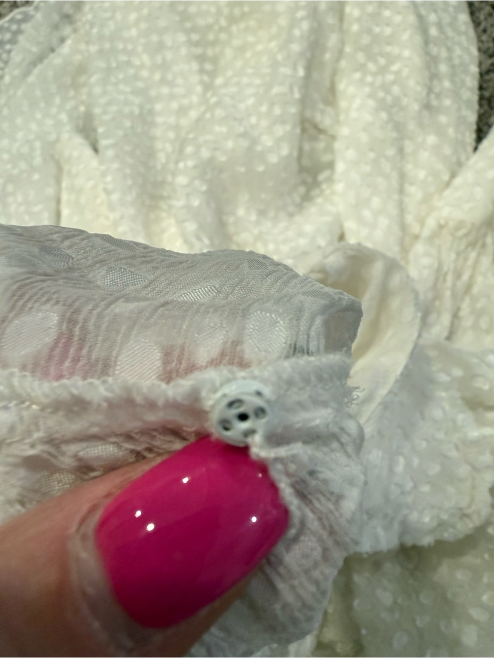 Rebecca Taylor Silk Blend Swiss Dot Ruffle Dress Ivory Size 10 Tags Attached - Picture 14 of 15